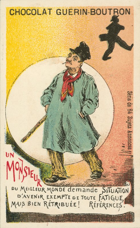 Ein Herr auf der Suche nach gut bezahlter, einfacher Arbeit von French School