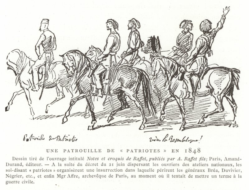 Eine Patrouille von Patrioten, Frankreich, 1848 von French School