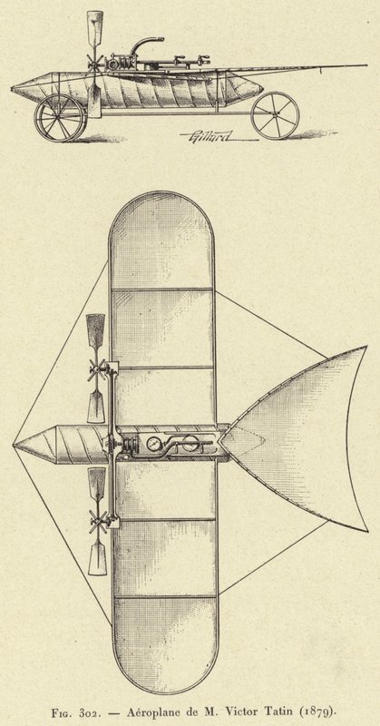 Flugzeug von M Victor Tatin (1879) von French School