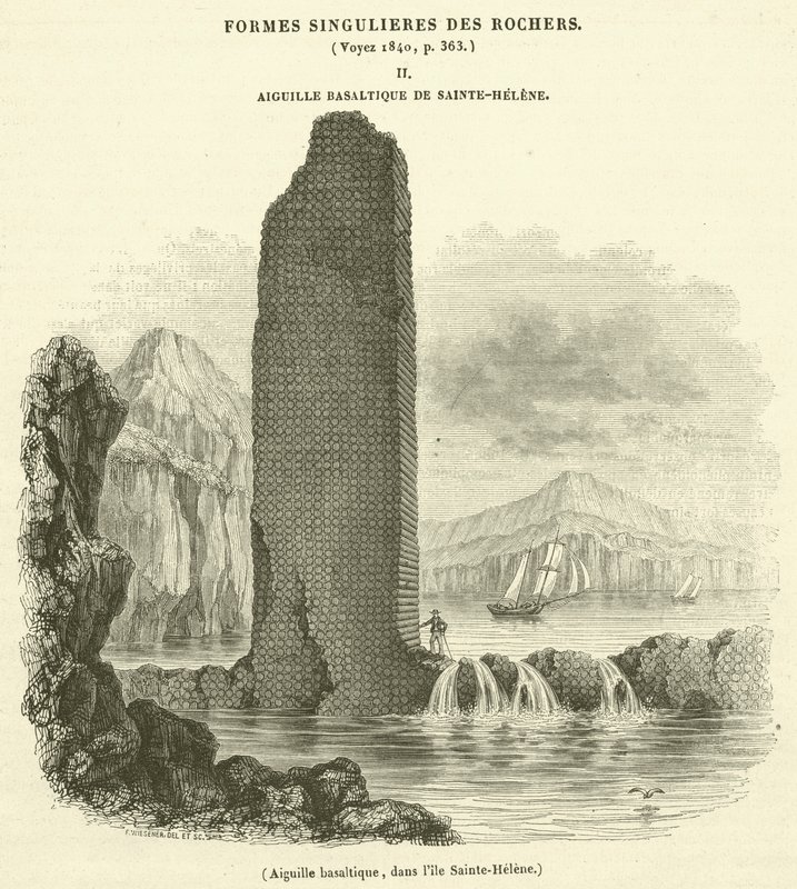 Basaltspitze auf der Insel St. Helena (Gravur) von French School