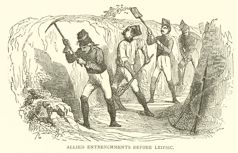 Alliierte Verschanzungen vor Leipzig (Gravur) von French School