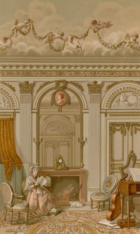 Ein Innenraum zur Zeit Ludwigs XVI von French School