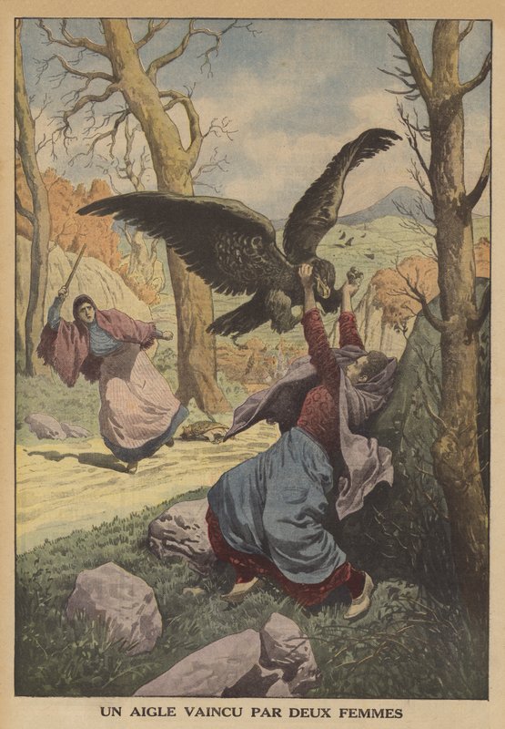 Ein Adler von zwei Frauen besiegt von French School