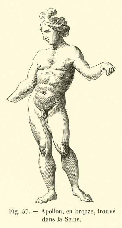 Apollon, in Bronze, in der Seine gefunden (Gravur) von French School