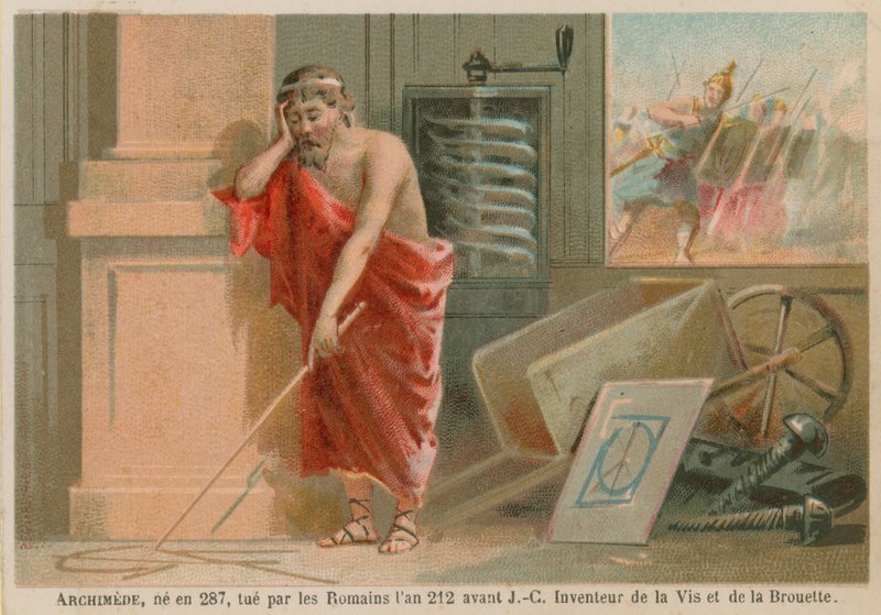 Archimedes, griechischer Wissenschaftler, Mathematiker und Erfinder des 3. Jahrhunderts v. Chr. von French School