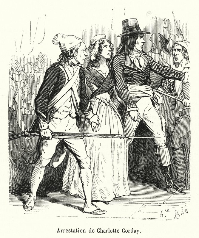 Verhaftung von Charlotte Corday von French School