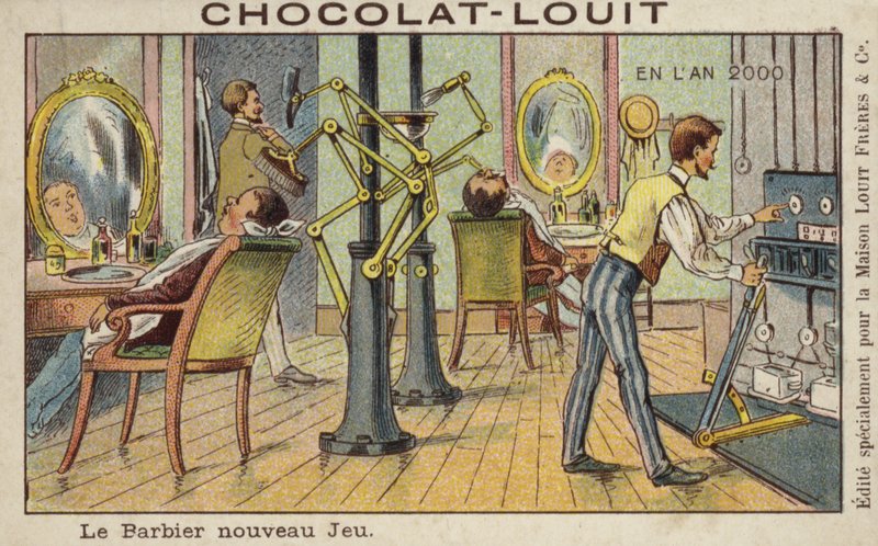 Automatischer Friseursalon im Jahr 2000 von French School