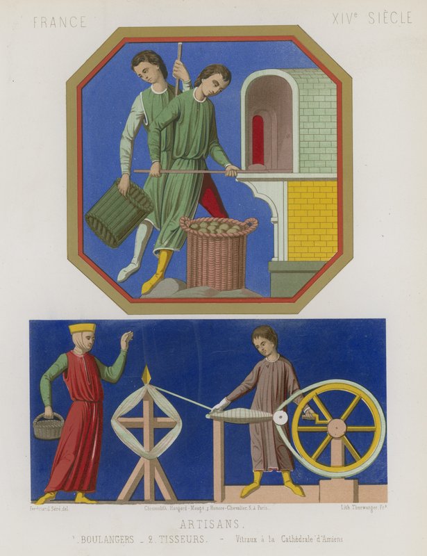 Bäcker und Weber aus den Fenstern der Kathedrale von Amiens von French School