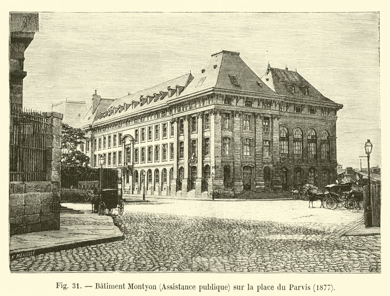 Montyon-Gebäude, Öffentliche Fürsorge, auf dem Place du Parvis, 1877 von French School