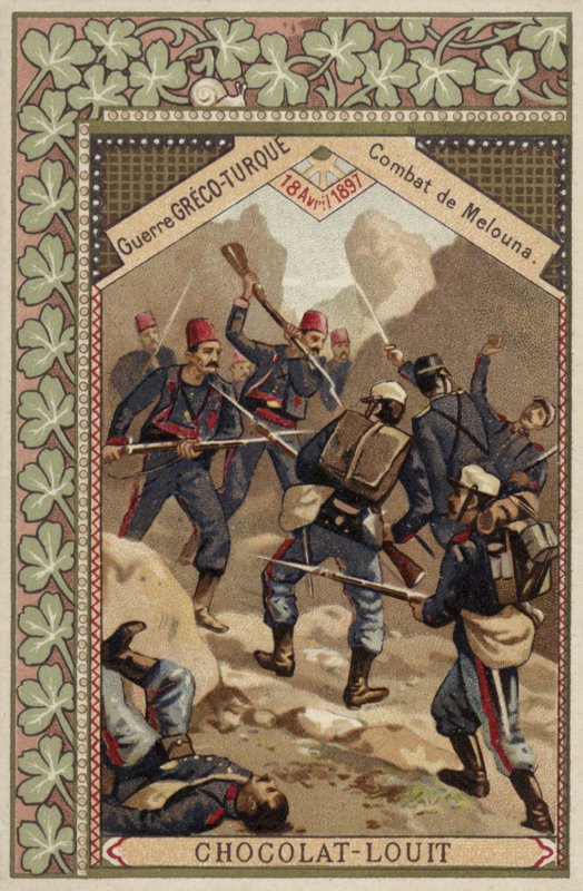 Schlacht von Melouna, Griechisch-Türkischer Krieg, 18. April 1897 von French School