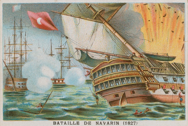 Schlacht von Navarino, 1827 von French School