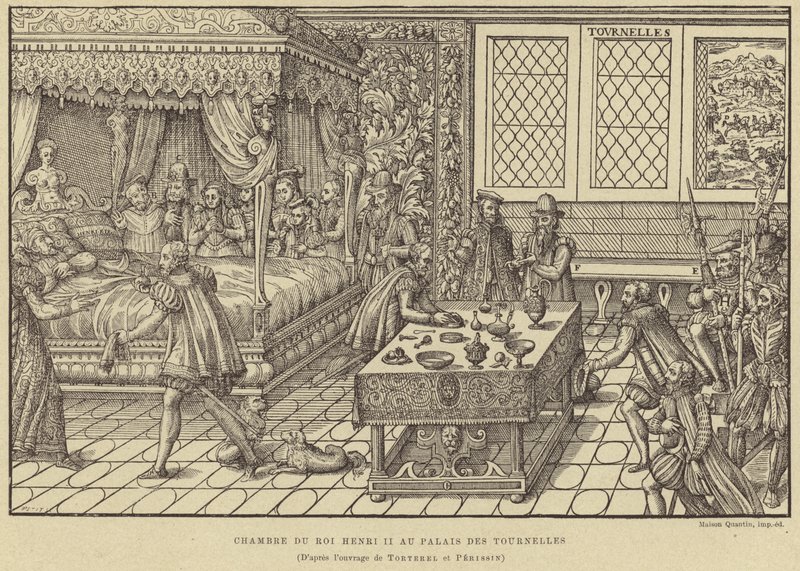 Schlafzimmer von König Heinrich II. von Frankreich, Palais des Tournelles, Paris, 16. Jahrhundert von French School