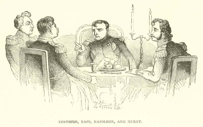 Berthier, Rapp, Napoleon und Murat (Gravur) von French School