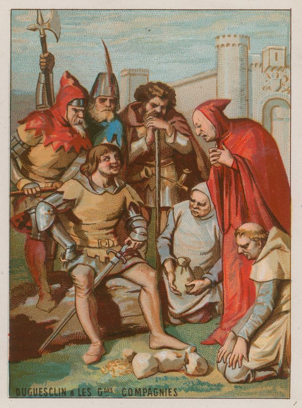Bertrand du Guesclin überzeugt die Freien Kompanien zur Vereinigung von French School