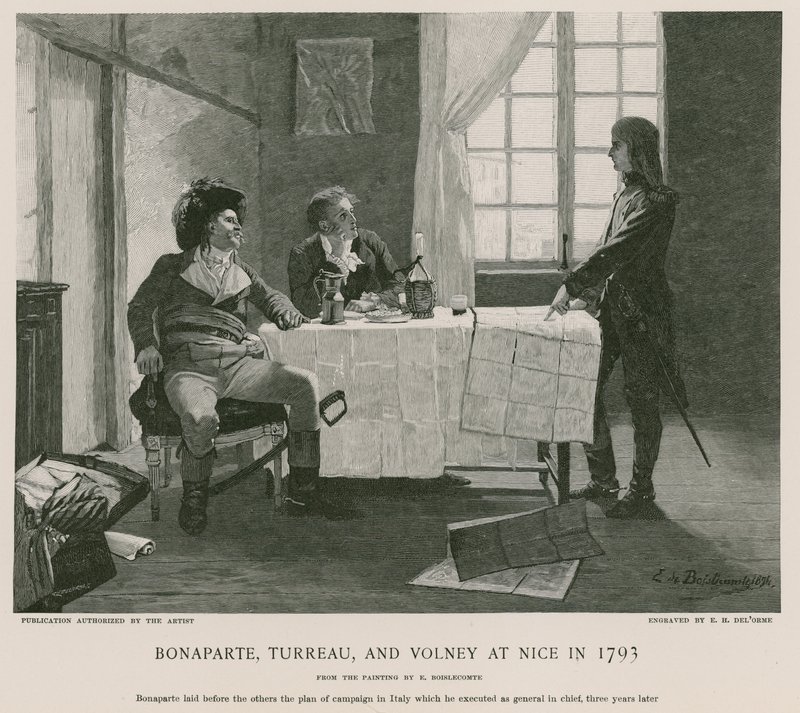 Bonaparte, Turreau und Volney in Nizza 1793 von French School