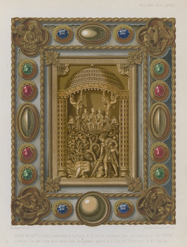 Buchbindung, die das Martyrium des St. Kilian darstellt von French School