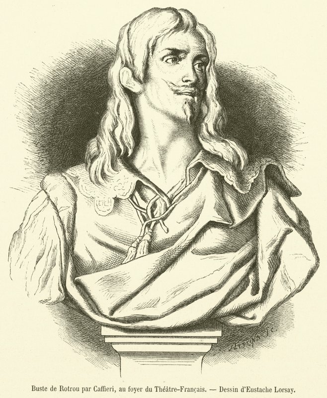 Büste von Rotrou von Caffieri, im Foyer des Théâtre-Français von French School
