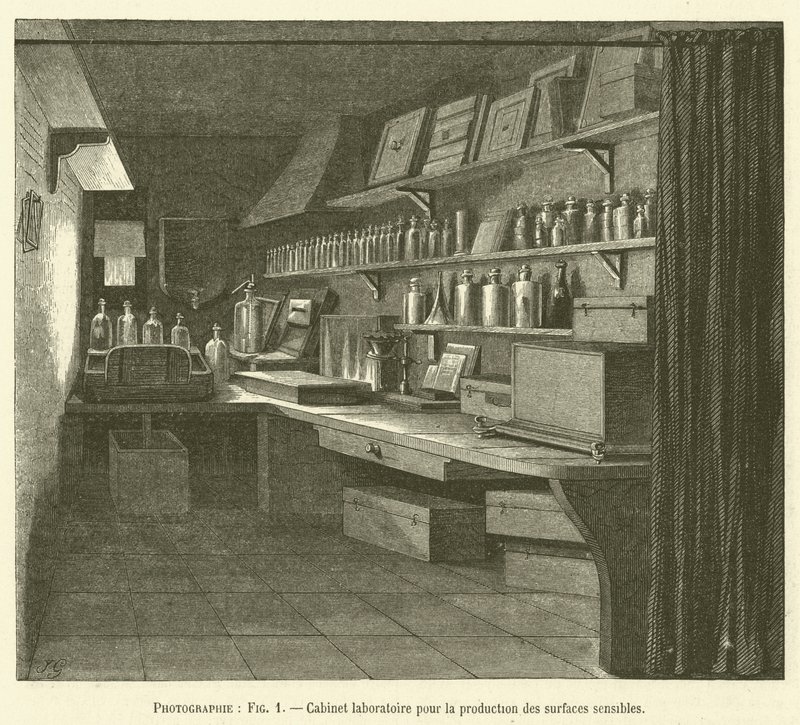 Laboratorium für die Herstellung empfindlicher Oberflächen (Stich) von French School