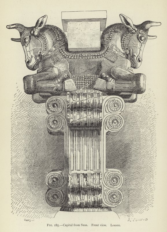 Kapitell aus Susa, Vorderansicht, Louvre von French School