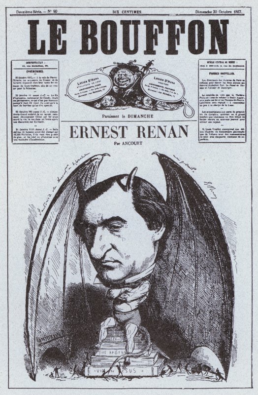 Karikatur des französischen Philosophen Ernest Renan von French School
