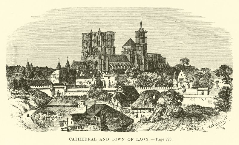 Kathedrale und Stadt von Laon von French School