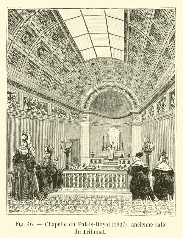 Kapelle des Palais-Royal, 1827, ehemaliger Sitzungssaal des Tribunats von French School