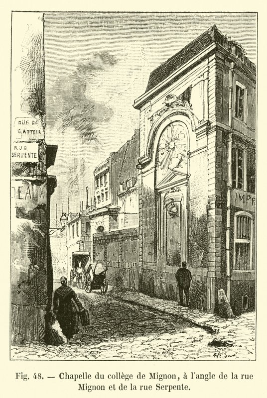 Kapelle des Kollegs von Mignon, an der Ecke der Rue Mignon und der Rue Serpente von French School
