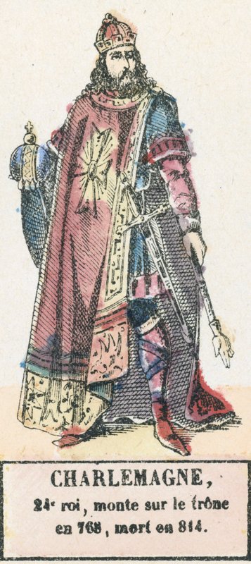 Karl der Große, 24. König, bestieg den Thron 768, gestorben 814 von French School