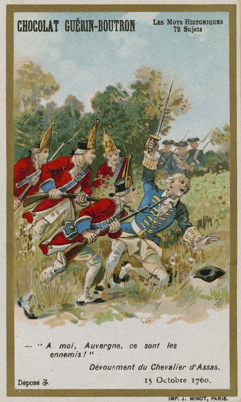 Chocolat Guerin-Boutron Handelskarte, Serie Historische Worte von French School