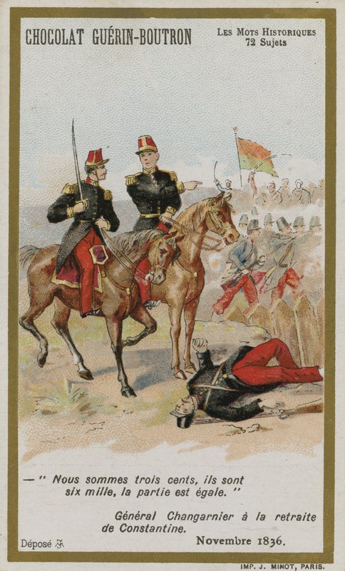 Chocolat Guerin-Boutron Sammelkarte, Historische Wörter Serie von French School