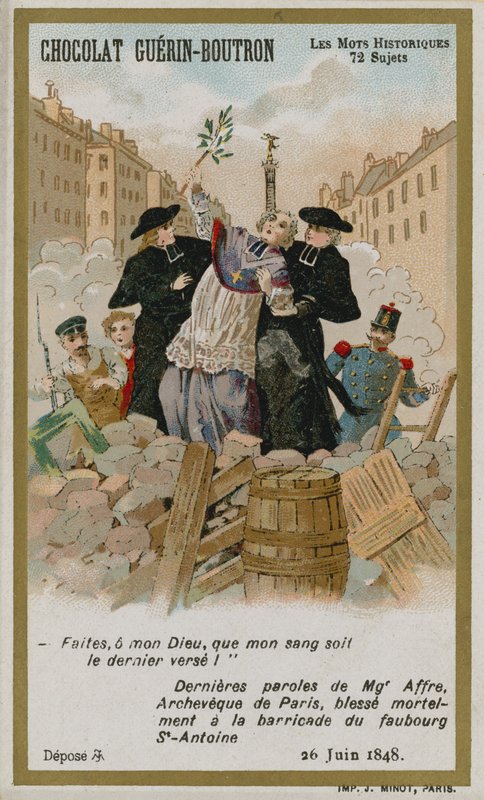 Chocolat Guerin-Boutron Sammelkarte, Historische Wörter Serie von French School