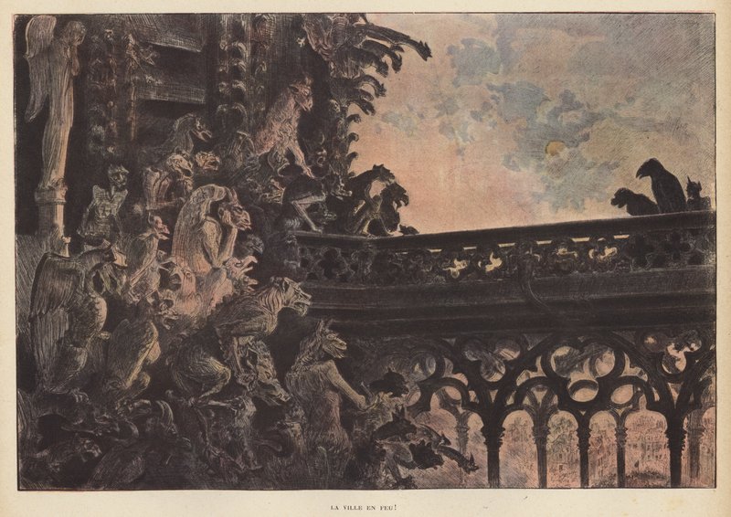 Stadt in Flammen von French School