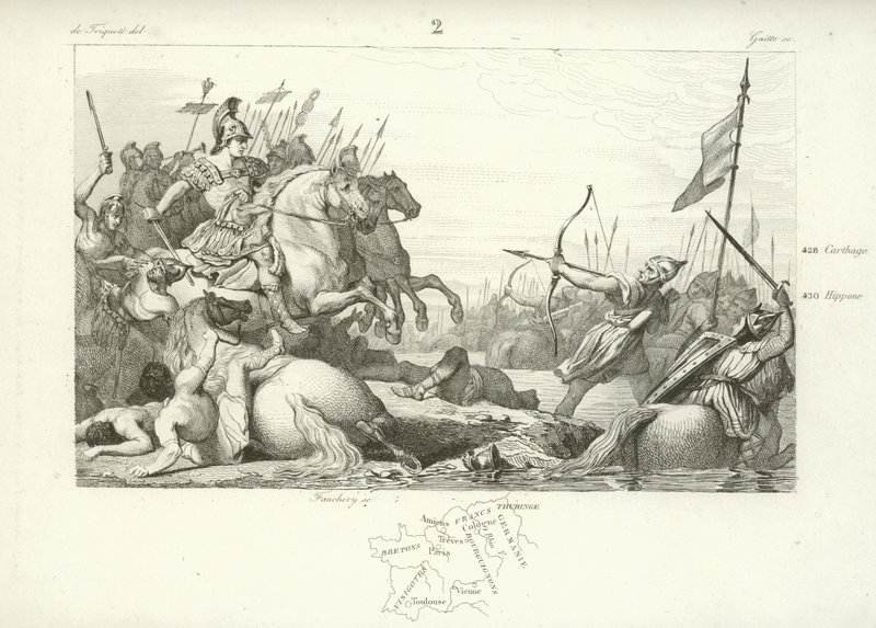 Chlodio der Haarige, König der salischen Franken von French School