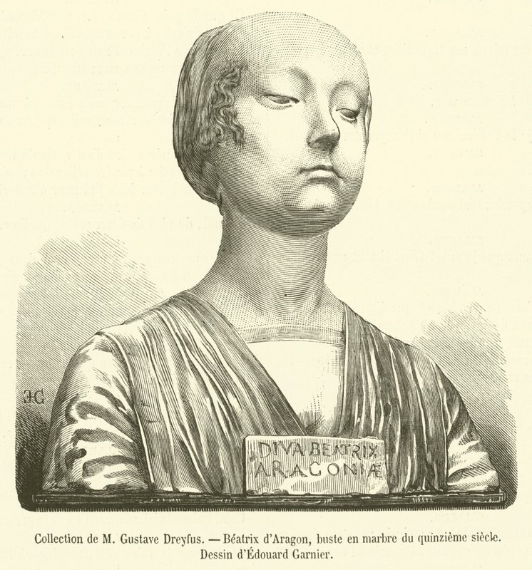 Beatrix von Aragon, Marmorbüste aus dem fünfzehnten Jahrhundert von French School