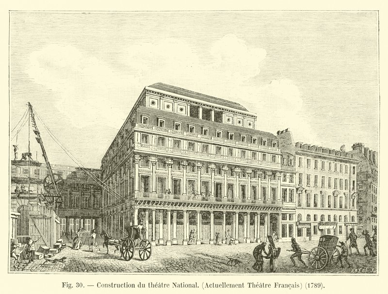 Bau des Nationaltheaters, heute Théâtre Français, 1789 von French School
