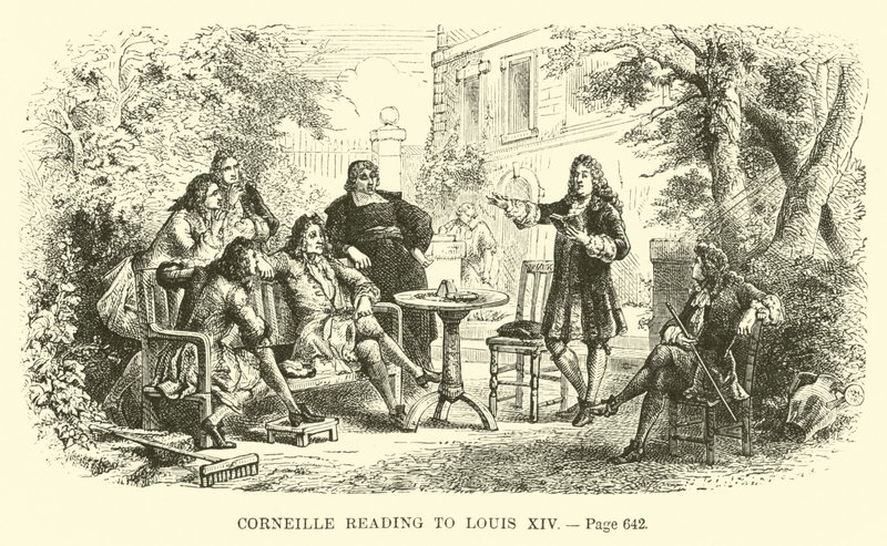 Corneille liest Ludwig XIV. vor von French School