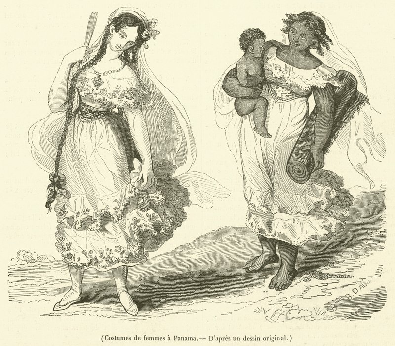 Frauenkostüme in Panama (Gravur) von French School