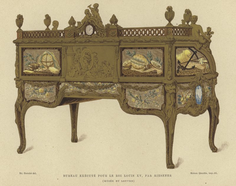 Schreibtisch für König Ludwig XV. von Frankreich von Jean Henri Riesener, 18. Jahrhundert von French School