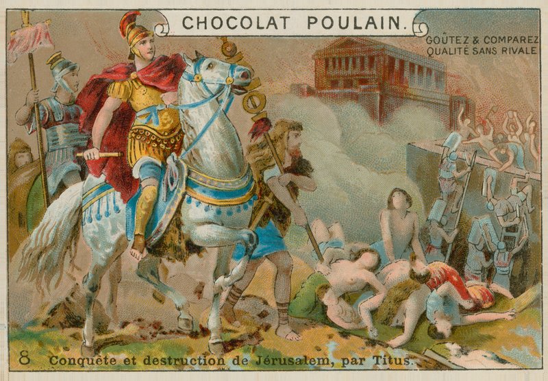 Zerstörung Jerusalems durch Titus, Chocolat Poulain Sammelkarte von French School