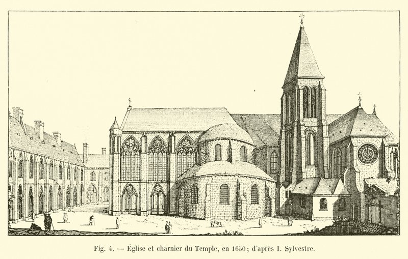 Kirche und Beinhaus des Tempels, im Jahr 1650, nach I. Sylvestre von French School