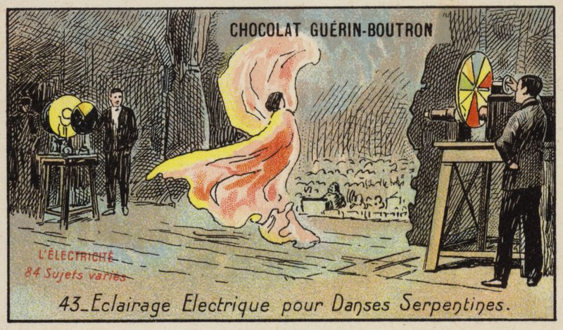 Elektrische Beleuchtung für den Serpentinentanz von French School