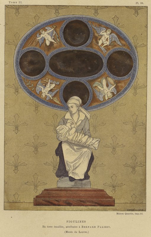Emaillierte Keramikfiguren, Bernard Palissy zugeschrieben, 16. Jahrhundert von French School