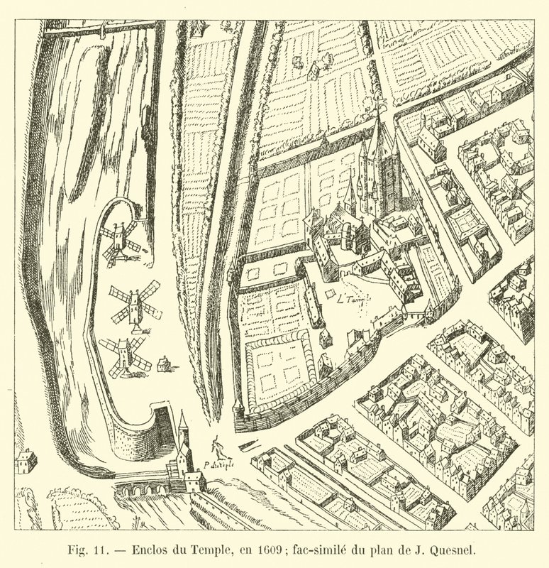 Enclos du Temple, 1609 (Faksimile des Plans von J. Quesnel) von French School