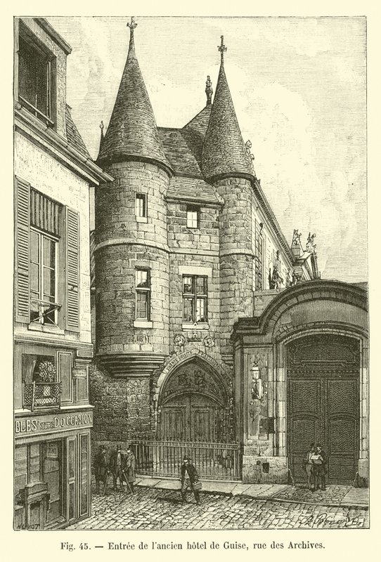 Eingang zum alten Hotel de Guise, Rue des Archives von French School