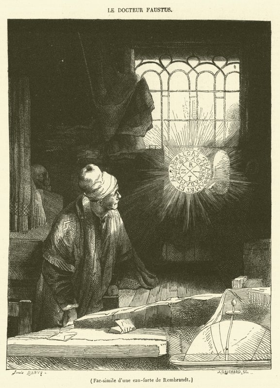 Faksimile einer Radierung von Rembrandt von French School