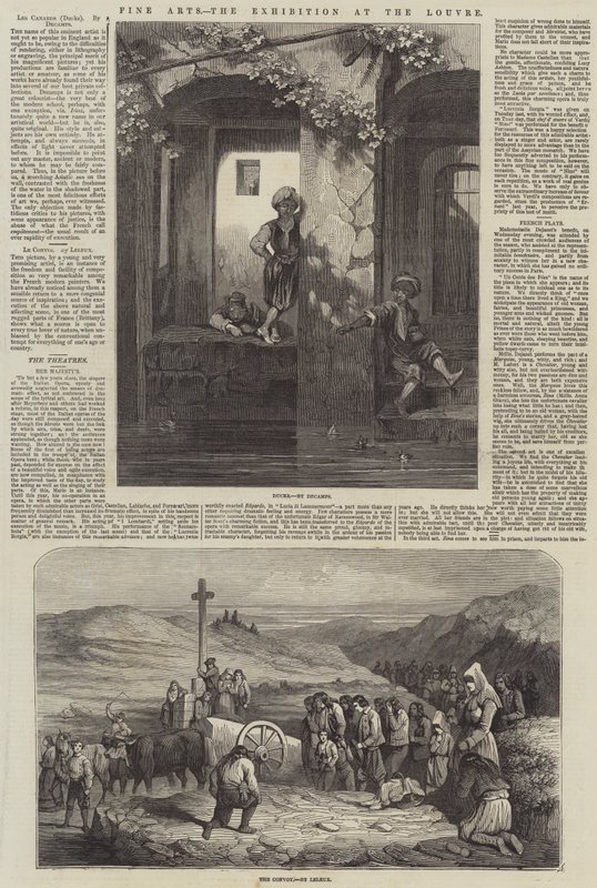 Schöne Künste, die Ausstellung im Louvre (Gravur) von French School