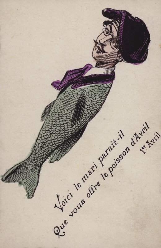 Französische Aprilscherzkarte von French School