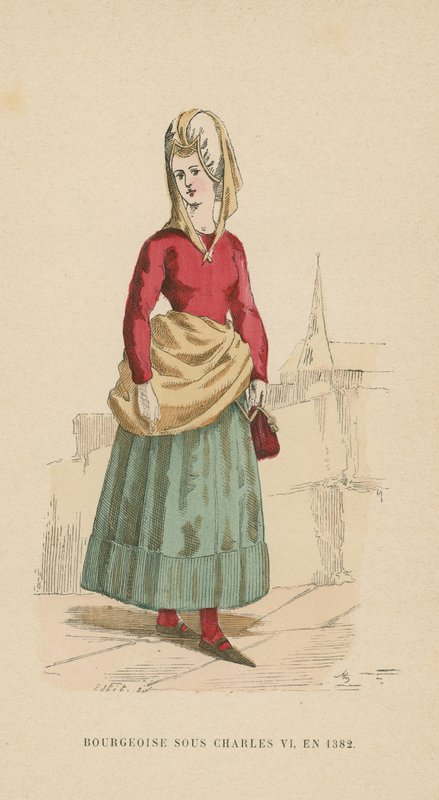 Französische Bürgerin zur Zeit von Karl VI., 1382 von French School