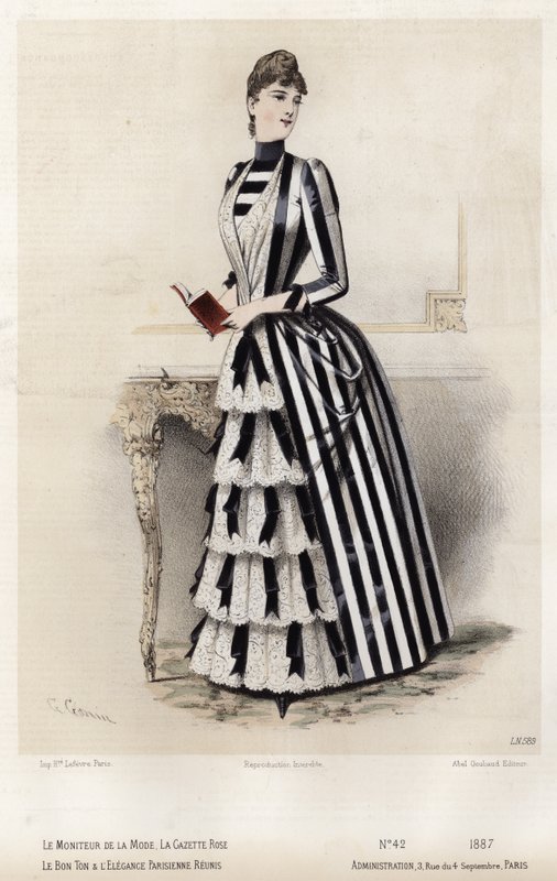 Französische Modeplatte, späte 19. Jahrhundert von French School