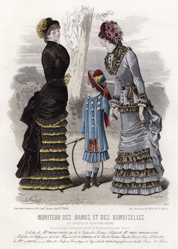 Französische Modeplatte, späte 19. Jahrhundert von French School